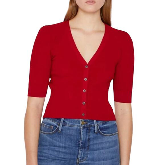 Frame Jocelyn Short Sleeve Cardigan - Picture 1 of 7